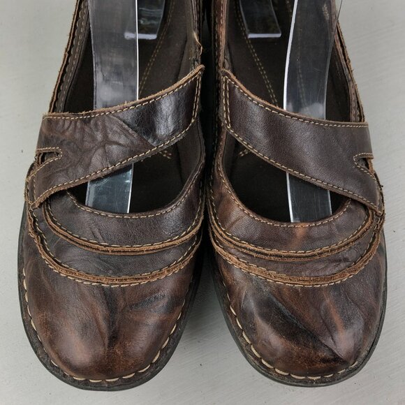 Clarks Women's Size 7.5M Bendables Brown Leather Slip On Mary Jane Casual Shoes - Picture 4 of 14